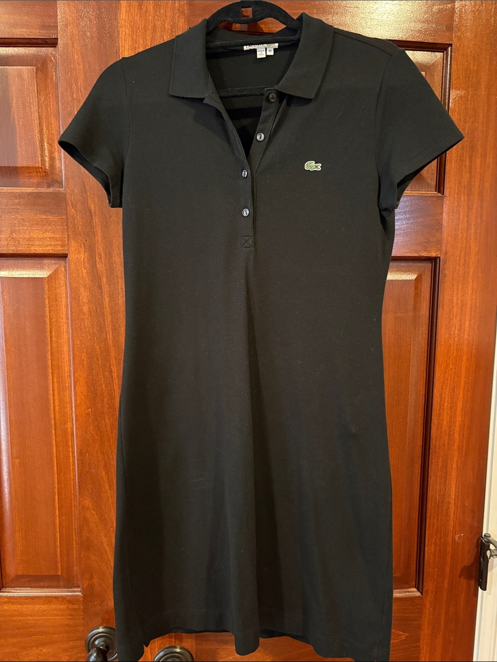 Lacoste Black Short-Sleeve Polo Mini Dress